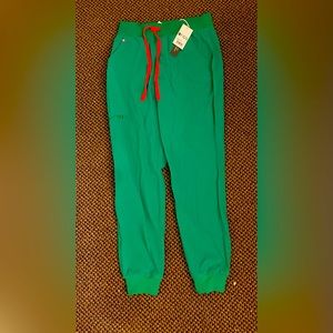 Women’s safety green Zamora high waisted jogger scrub pants Figs